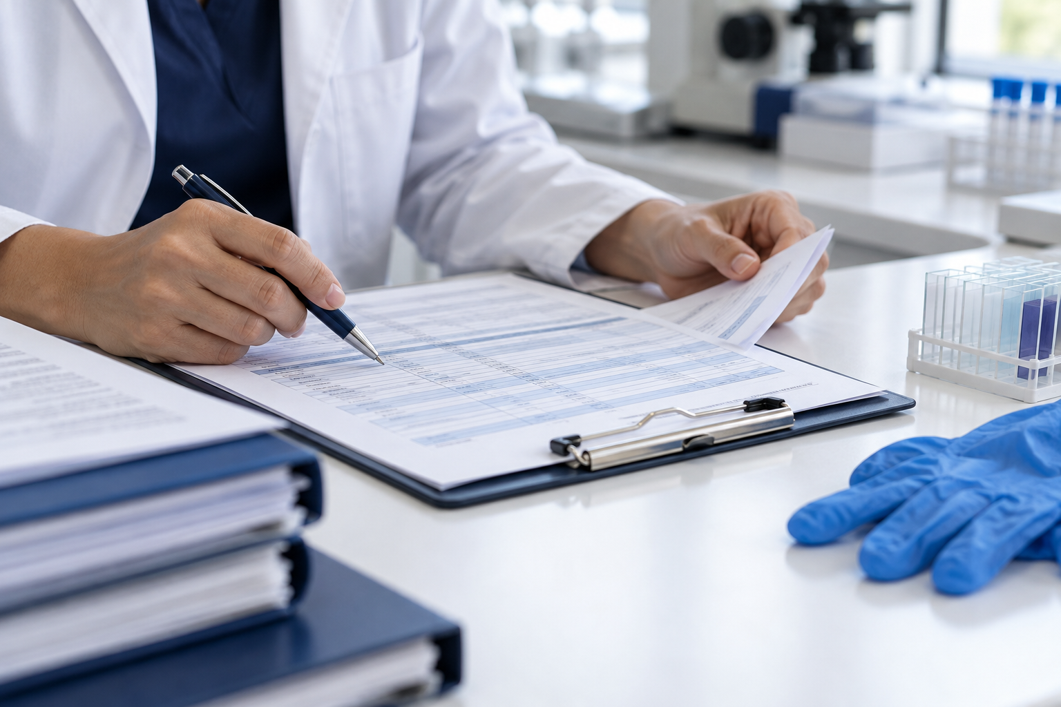 Laboratory records prepared for review